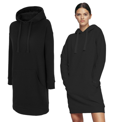 Sukienka dresowa z kapturem 4F SUDD011 długa bluza czarna