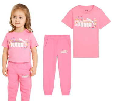 Zestaw dla dziewczynki Puma koszulka i spodnie róż