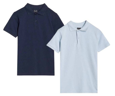 Koszulki polo 2-pak dziecięce 4F U513 bawełna granat + niebieska