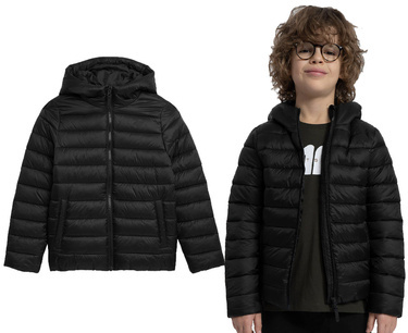 Kurtka puchowa 4F M273 pikowana z kapturem czarna