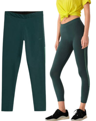 Legginsy damskie 4F LEG012 bawełniane zieleń