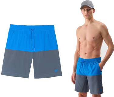 Szorty męskie kąpielowe 4F M087 na plaże, na basen niebieskie