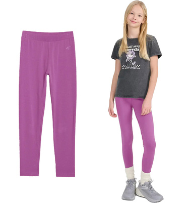 Legginsy bawełniane 4F F220 getry dopasowane do szkoły
