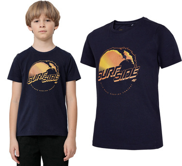 T-shirt chłopięcy 4F JTSM012 bawełniany