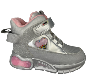 Buty zimowe dziecięce P652 trapery srebrne