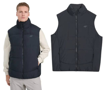 Kamizelka puchowa 4F M295 pikowany bezrękawnik czarny