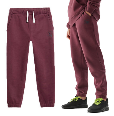 Spodnie dresowe 4F M419 z bawełny ocieplane dla chłopców