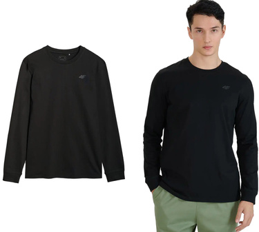 Longsleeve męski 4F M432 gładka bluzka z bawełny