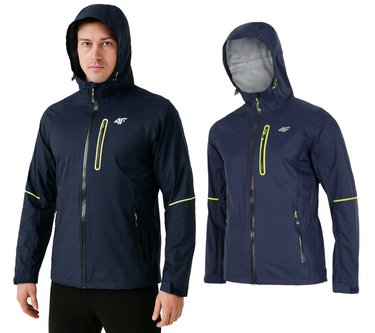 Kurtka męska 4F przeciwdeszczowa z membraną KUM006 granat