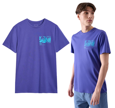 T-shirt męski 4F koszulka bawełniana M2106 51S fiolet