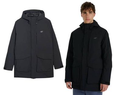 Kurtka męska parka przejściowa 4F M0884 czarna