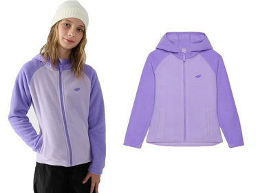 Polar dziewczęcy z kapturem 4F F208 na zamek fiolet