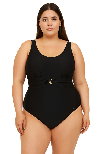 Strój kąpielowy jednoczęściowy MARKO Georgia kostium PLUS SIZE czarny