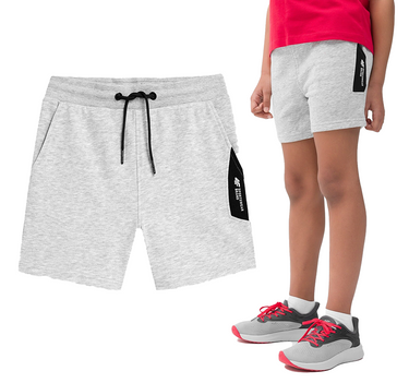 Krótkie spodenki 4F M049 szorty bawełna szare