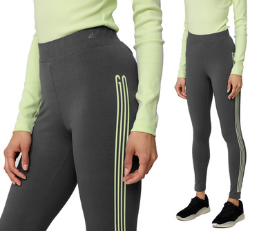 Legginsy damskie 4F LEG010 bawełniane szare
