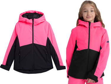 Kurtka narciarska 4F F292 na zimę z kapturem różowa