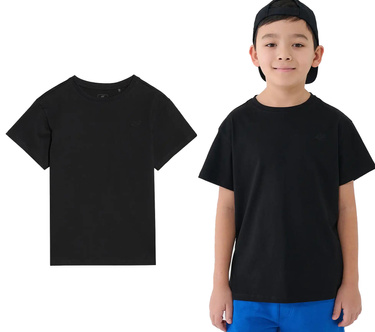 Koszulka chłopięca 4F M2330 bawełniana luźny t-shirt czarny