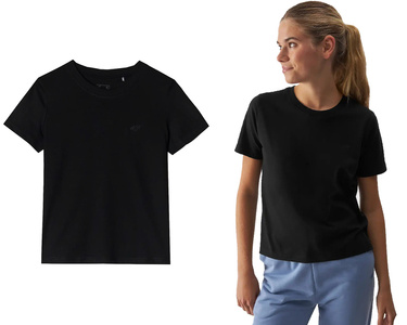 Koszulka damska 4F F2970 100% bawełna gładka czarna