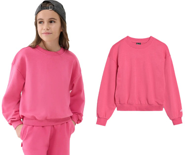 Bluza dresowa dziewczęca 4F F1479 z bawełny różowa
