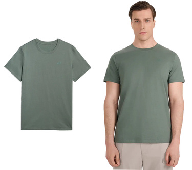 Koszulka męska 4F bawełniana M2441 t-shirt gładki zielony
