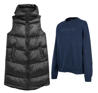 Zestaw damski bezrękawnik i bluza dresowa 4F