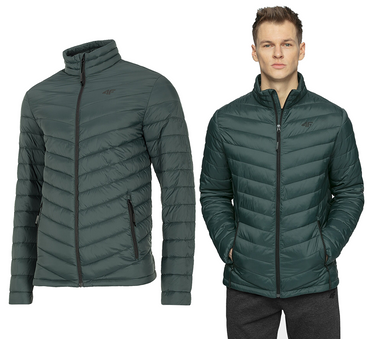 Kurtka męska 4F pikowana KUMP003 przejściowa puchowa zielona