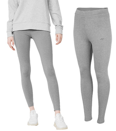 Legginsy damskie 4F LEG350 z wysokim stanem szare