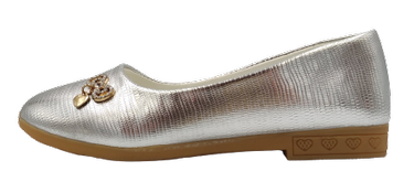 Baleriny dziewczęce eleganckie baletki srebrne 35