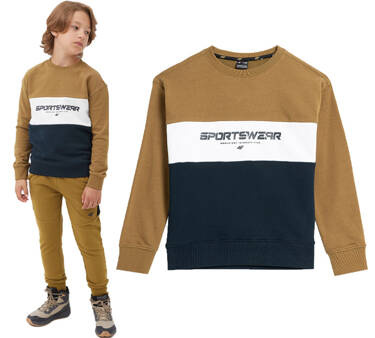 Bluza dresowa chłopięca 4F M630 sportowa bez kaptura