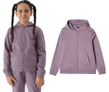 Bluza dziewczęca 4F z kapturem F1315 ocieplana fiolet