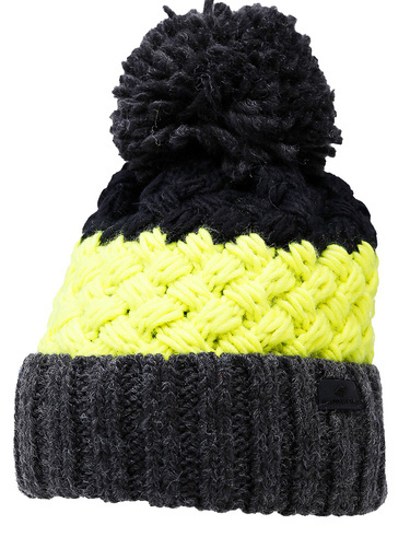 Czapka chłopięca z pomponem 4F M280 na zimę z wełną