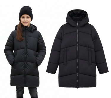 Płaszcz dziewczęcy puchowy 4F F616 kurtka pikowana długa