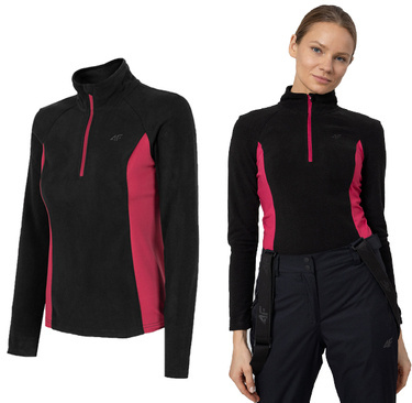 Polar damski Bielizna damska 4F BIDP011 z zamkiem do połowy czarny