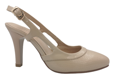 Czółenka damskie na obcasie 2235-5 beżowe 35