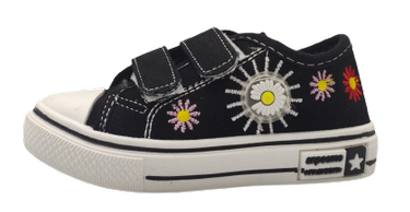 Trampki dziewczęce 1520 na rzepy czarne