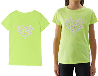 Koszulka dziewczęca 4F F1152 bawełniana neon