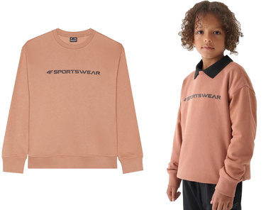 Bluza chłopięca dresowa 4F M1224 bez kaptura brąz