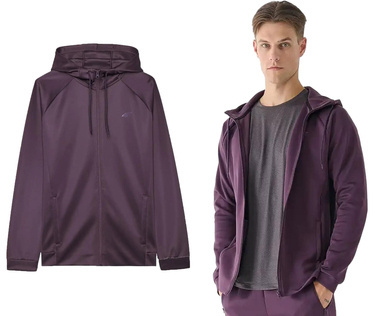 Bluza sportowa 4F M405 na zamek z kapturem fiolet