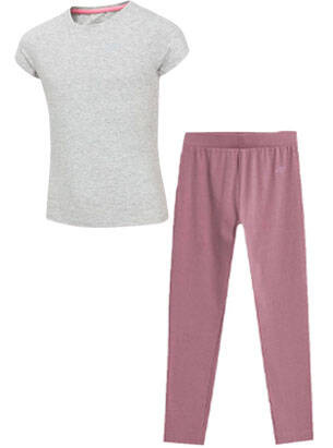 Zestaw dziewczęcy 4F koszulka i getry z bawełny