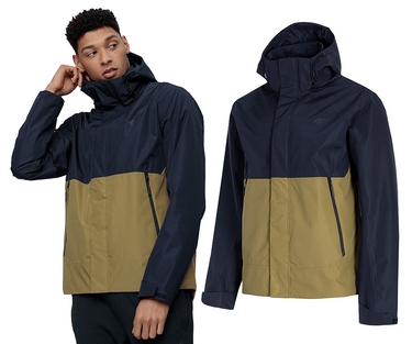 Kurtka męska 4F przeciwdeszczowa KUM003 wiatrówka granat