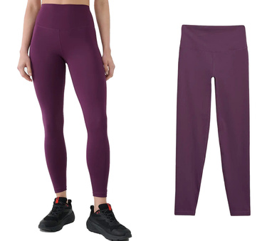 Legginsy sportowe damskie 4F F306 getry na siłownie fiolet