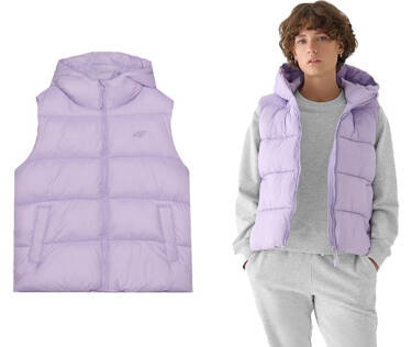 Kamizelka puchowa pikowana 4F F141 bezrękawnik fiolet