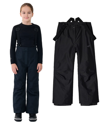 Spodnie narciarskie 4F dla dzieci z szelkami F0948 czarne