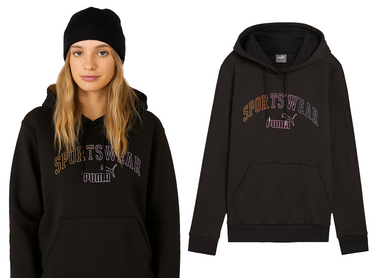 Bluza z kapturem PUMA damska 682987 01 ocieplana czarna