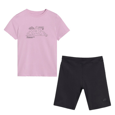 Zestaw sportowy dziewczęcy 4F koszulka i kolarki