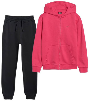 Dres dziewczynka 4F ocieplany bluza spodnie dresowe