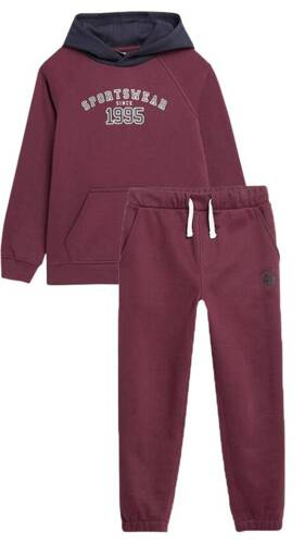 Dres chłopięcy 4F ocieplany komplet 2cz. bordowy