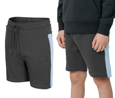 Spodenki dresowe 4F JSKMD002 szorty bawełna ciemny szary
