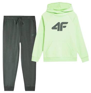 Dres chłopięcy zielony 4F bluza z kapturem, spodnie