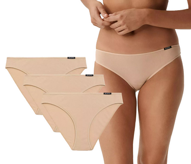 Figi damskie bawełniane ATLANTIC beżowe 3 sztuki